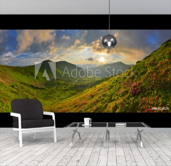 Picture of Mountains and flowers